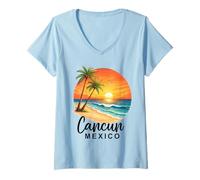 Mujer Cancún México Camiseta Cuello V