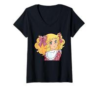 Mujer Candy Candy Japonés Retro Vintage 80s Anime Manga Camiseta Cuello V