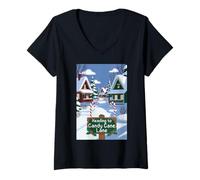 Mujer Candy Cane Candy Lane Christmas 2025 Camiseta Cuello V