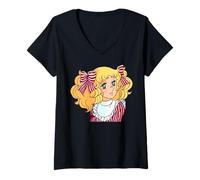 Mujer Candy Retro Japonés Vintage 80s Streetwear Anime Manga Camiseta Cuello V