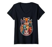 Mujer Canid Fox Wild Dog Nature Spirit Core Hunt Pack Eternal Camiseta Cuello V