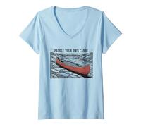 Mujer Canoa Paddle Your Own Canoa Retro Outdoor Camiseta Cuello V