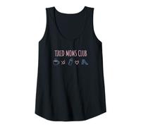Mujer Cansado Moms Club Pastel Iconos Botella De Café Corazón Diapositiva Camiseta sin Mangas