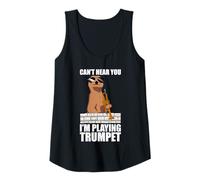 Mujer Can't Hear You trompetista Trompeta Trompeta Camiseta sin Mangas