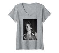Mujer Cantante de AC/DC Bon Scott por Martyn Goddard Camiseta Cuello V
