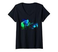 Mujer Cantante de Silencio Crispian Mills Kula Shaker Live 1999 Camiseta Cuello V