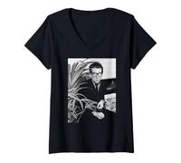 Mujer Cantante Elvis Costello Mi Objetivo es Cierto Alison Era Photo 1977 Camiseta Cuello V