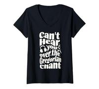 Mujer Canto Gregoriano Funny Catholic Traditional Latin Mass Music Camiseta Cuello V