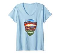 Mujer Canyonlands National Park Mesa Arch Utah Punta de Flecha Camiseta Cuello V