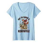 Mujer Capa con Forma de Pajarita Retro con Forma de Zorro y Caracol Camiseta Cuello V