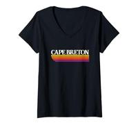 Mujer Cape Breton Canada Retro - Isla del Cabo Bretón Nueva Escocia Camiseta Cuello V
