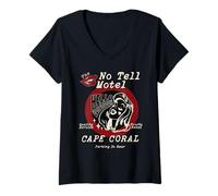 Mujer CAPE-CORAL Gorgeous No Tell Motel Hello Tarifas por hora Hotel Camiseta Cuello V