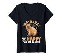 Mujer Capibaras Make Me Happy You Not So Much Funny Animal Joke Camiseta Cuello V