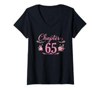 Mujer Capítulo 65 Happy 65th Birthday Turning 65 Camiseta de Regalo Camiseta Cuello V