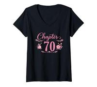 Mujer Capítulo 70 Happy 70th Birthday Turning 70 Gift T-Shirt Camiseta Cuello V