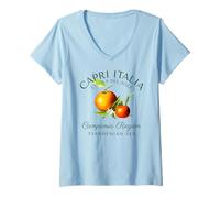 Mujer Capri Italia Oranges Travel Campania Mar Tirreno Italia Camiseta Cuello V