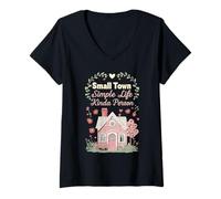 Mujer Caprichosa Cottagecore Romántica Country Cottage Ciudad pequeña Camiseta Cuello V