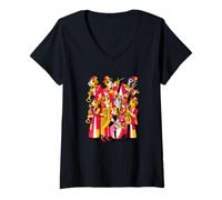 Mujer Caprichoso Animal Jazz Band Orquesta Música Camiseta Cuello V