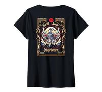 Mujer Capricornio Signo del Zodiaco Tarot Mujer Guerrera Cabra Marina Mujer Camiseta Cuello V