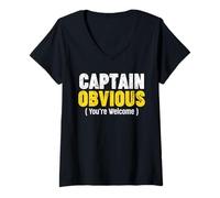 Mujer Captain Obvious Camiseta Cuello V