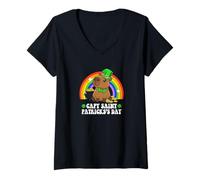Mujer Capy Saint Patricks Day St Paddy's Green Shamrock Capybara Camiseta Cuello V