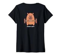 Mujer Capybara Gym Workout Heavy Cappy Camiseta Cuello V