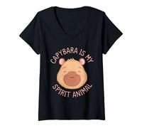 Mujer Capybara Is My Spirit Animal Camiseta Cuello V