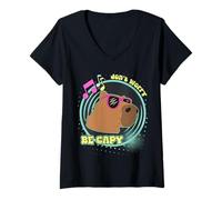 Mujer CAPYBARA RETRO - DIVERTIDO - NO TE PREOCUPES SER CAPPY Camiseta Cuello V