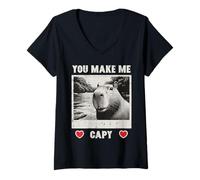 Mujer Capybara Selfie Make Me Capy Hombres Mujeres Niños Camiseta Cuello V