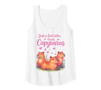 Mujer Capybaras Kawaii para niñas y fanáticos de los Animales Camiseta sin Mangas