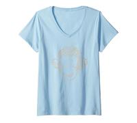 Mujer Cara de Mono (Edición Impresa de Verano) Camiseta Cuello V