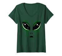 Mujer Cara Extraterrestre Extraterrestre Extraterrestre de Extraterrestre de extrater Camiseta Cuello V
