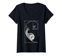 Mujer Caracol Fibonacci Espiral Geometría Sagrada Ratio Matemáticos Camiseta Cuello V
