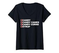 Mujer Caramelo, bastón de Caramelo, maíz Dulce y Jarabe Camiseta Cuello V