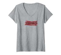 Mujer Caramelo clásico de Regaliz Rojo Camiseta Cuello V