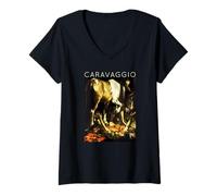 Mujer Caravaggio - Conversión en el Camino al Arte de Damasco Camiseta Cuello V