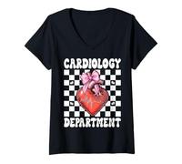 Mujer Cardiología Enfermera Cardiaca VICU UCI CICU Niña Camiseta Cuello V