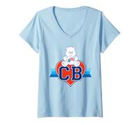 Mujer Care Bears 4th of July America Cares CB Heart Camiseta Cuello V