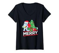 Mujer Care Bears Christmas Wishes Bear Holding Presents For You Camiseta Cuello V