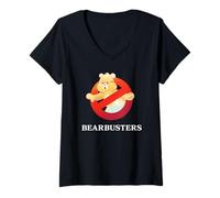 Mujer Care Bears Halloween Bearbusters Retro Horror Movie Logo Camiseta Cuello V