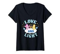 Mujer Care Bears Hanukkah Love & Light Cheer Bear & Funshine Bear Camiseta Cuello V