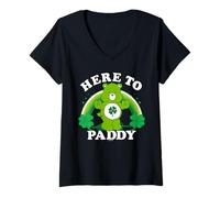 Mujer Care Bears Here to Paddy Good Luck Bear St. Patrick's Day Camiseta Cuello V