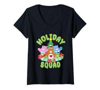 Mujer Care Bears Holiday Squad Decorating The Tree Camiseta Cuello V