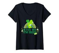 Mujer Care Bears Kiss Me I'm Irish-ish St. Patrick's Day Camiseta Cuello V