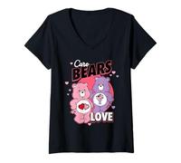 Mujer Care Bears Love A Lot and Share Bear Love Graphic Valentine Camiseta Cuello V