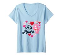 Mujer Care Bears Love A Lot Bear All Heart Valentine Camiseta Cuello V