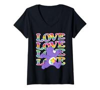 Mujer Care Bears Love Pride Love Harmony Bear Camiseta Cuello V