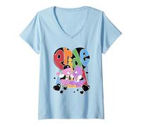 Mujer Care Bears Pride Cheer and Share Bear Rainbow Heart Camiseta Cuello V
