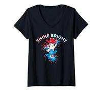 Mujer Care Bears: Unlock The Magic 4th of July Shine Bright Sparks Camiseta Cuello V
