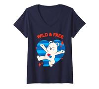 Mujer Care Bears: Unlock The Magic 4th of July Wild and Free Camiseta Cuello V